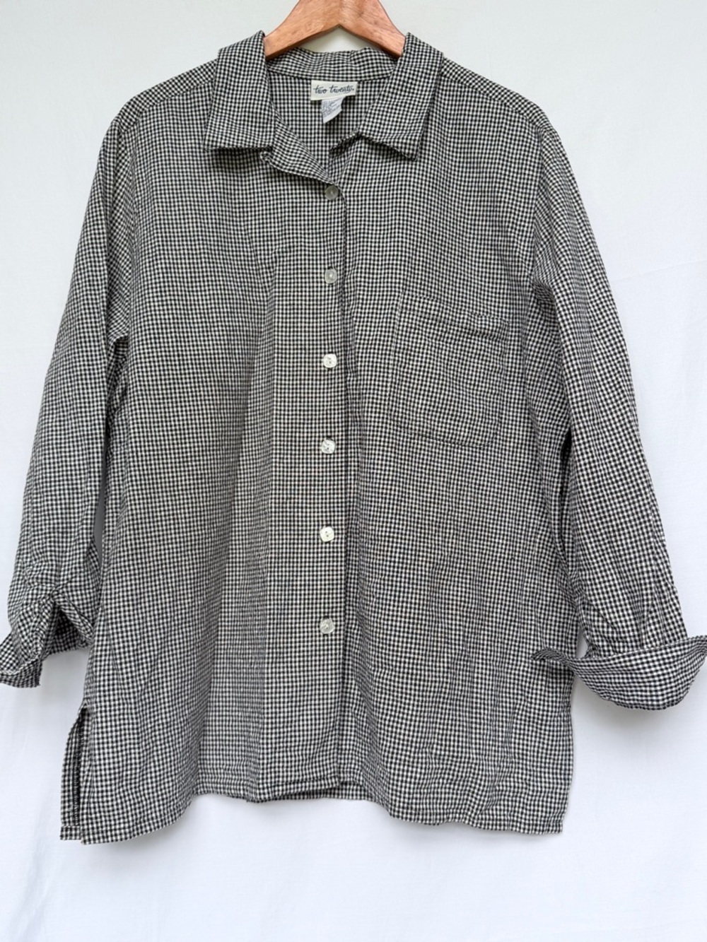 Twenty Black & White Gingham Button-Down Shirt XL
